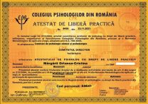 Ortansa Margarit - Atestat libera practica in Psihologie Clinica